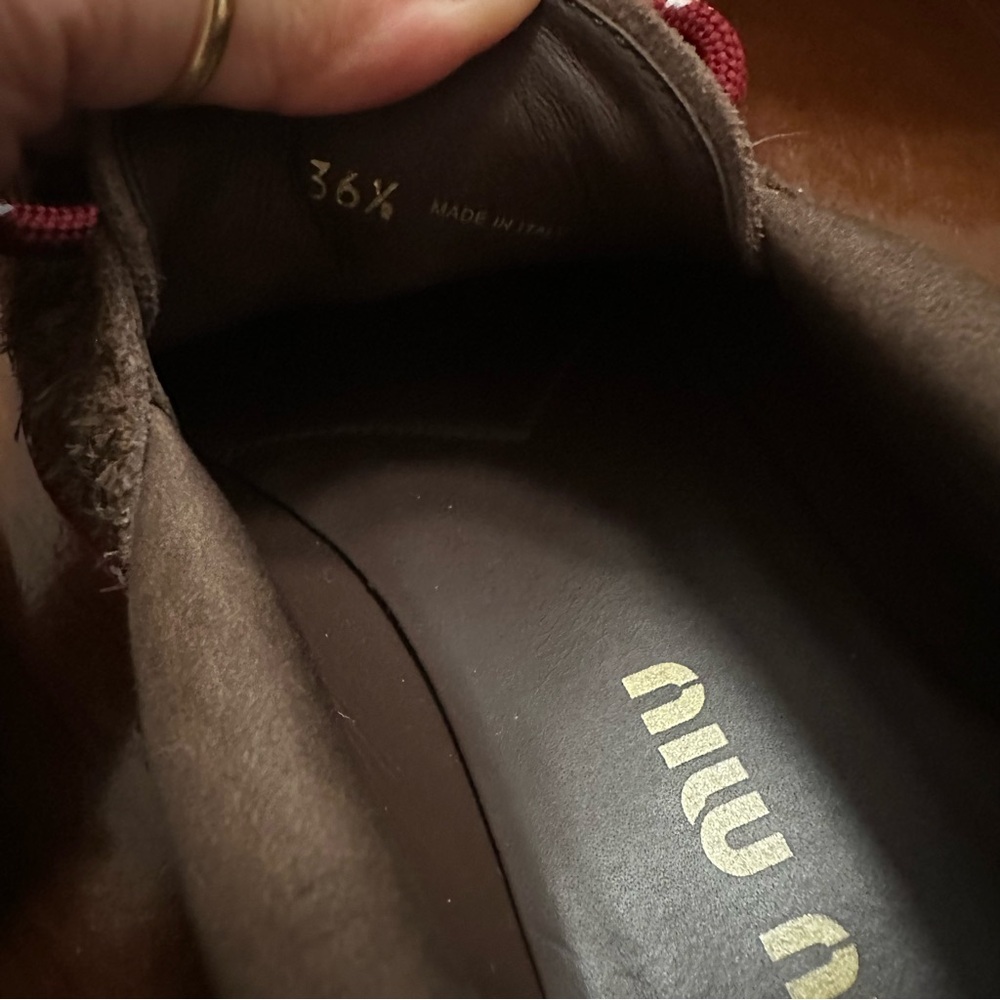 MIU MIU Chunky rustic Suede Loafers Brown Size 36.5 6.5 - Picture 10 of 10